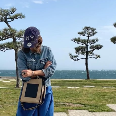 SMILEYリネントート　ストラップ付き