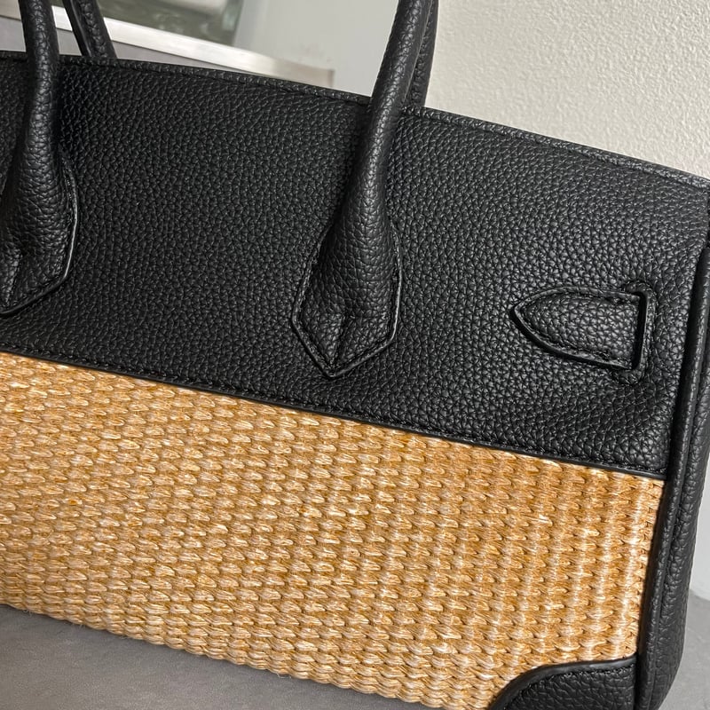 【美品】PELLICO かごバッグ ラフィア レザー ブラック ポーチ付き レディースのかごバッグ 30代40代50代大人の通販｜HAPPY PLUS STORE