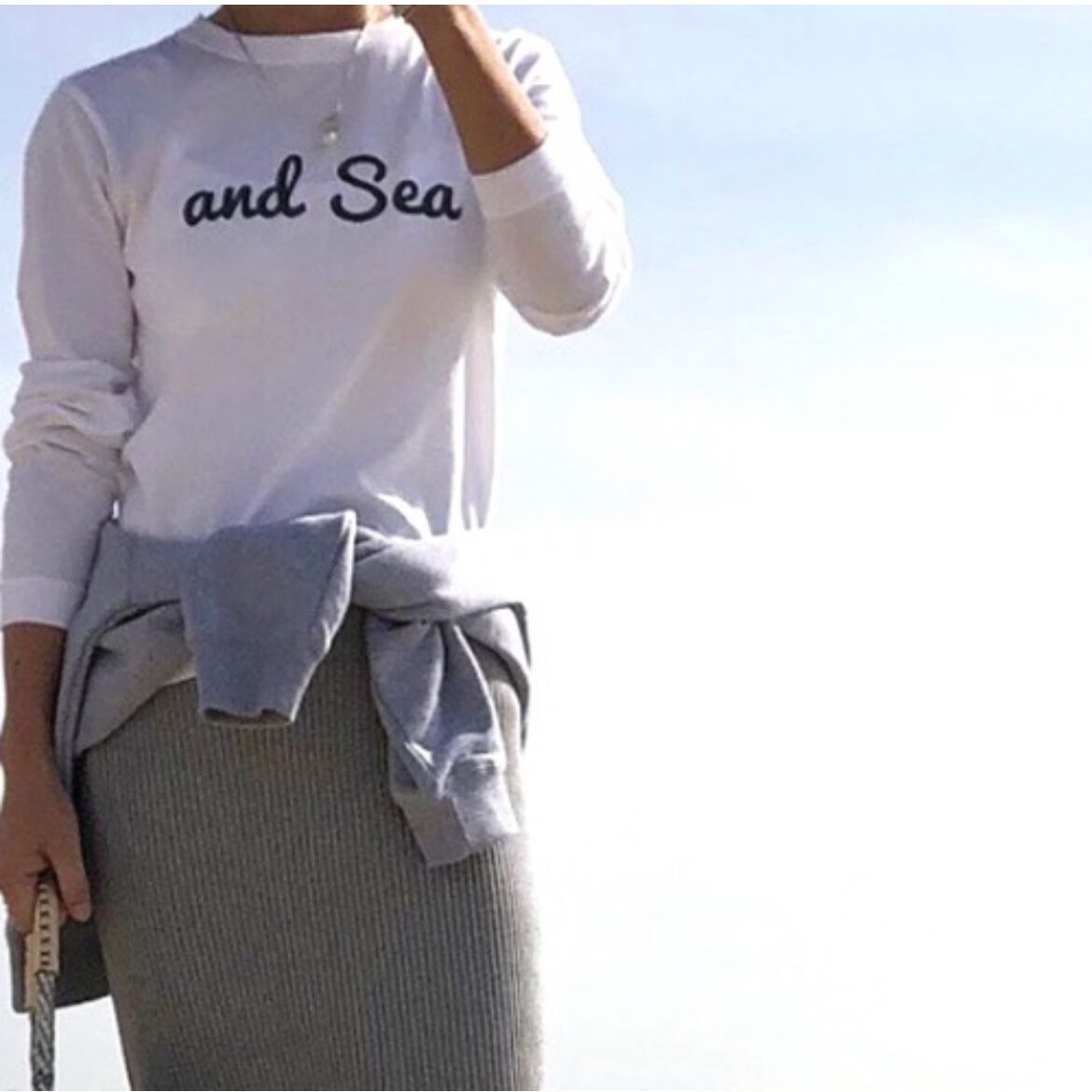 SEA ロゴ ブラック 長袖Tシャツ and Seaロゴ ロングTシャツ | and Sea