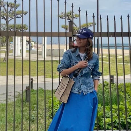 SMILEYリネントート　ストラップ付き