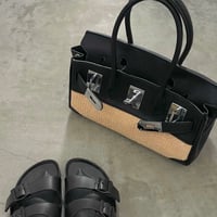 レザー×ラフィアbag