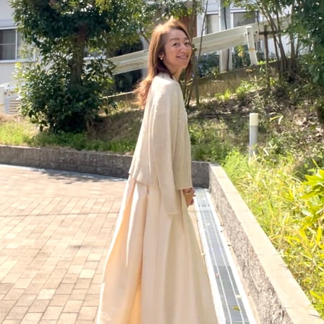 リネン 混カーディガン