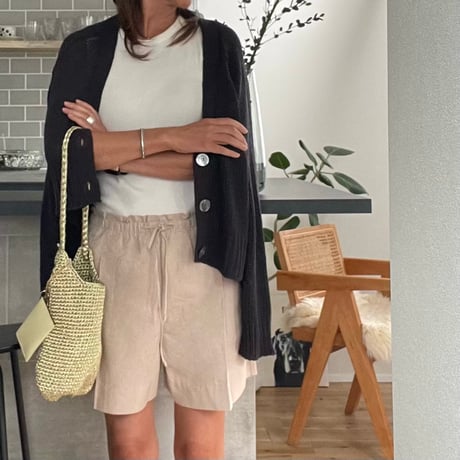 リネン 混カーディガン