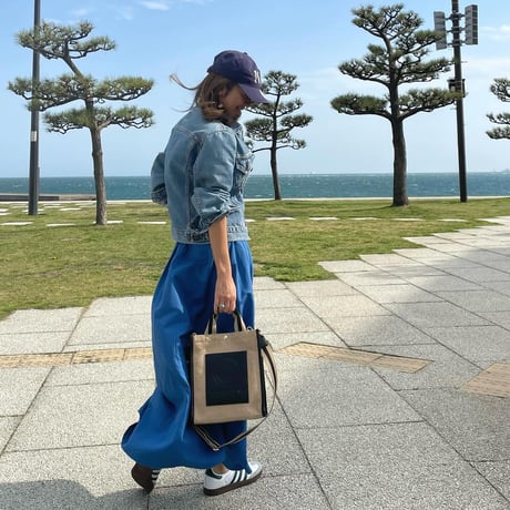 SMILEYリネントート　ストラップ付き