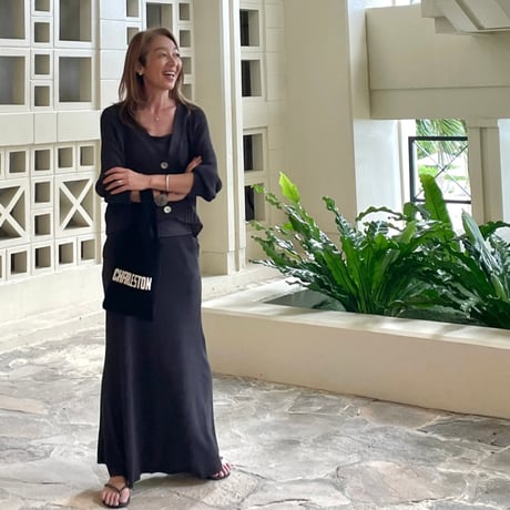 リネン 混カーディガン