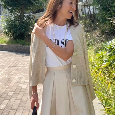 リネン 混カーディガン