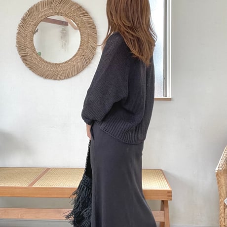 リネン 混カーディガン