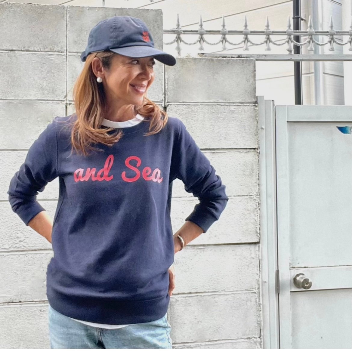 and Sea(大きめロゴ) ライトトレーナー | and Sea