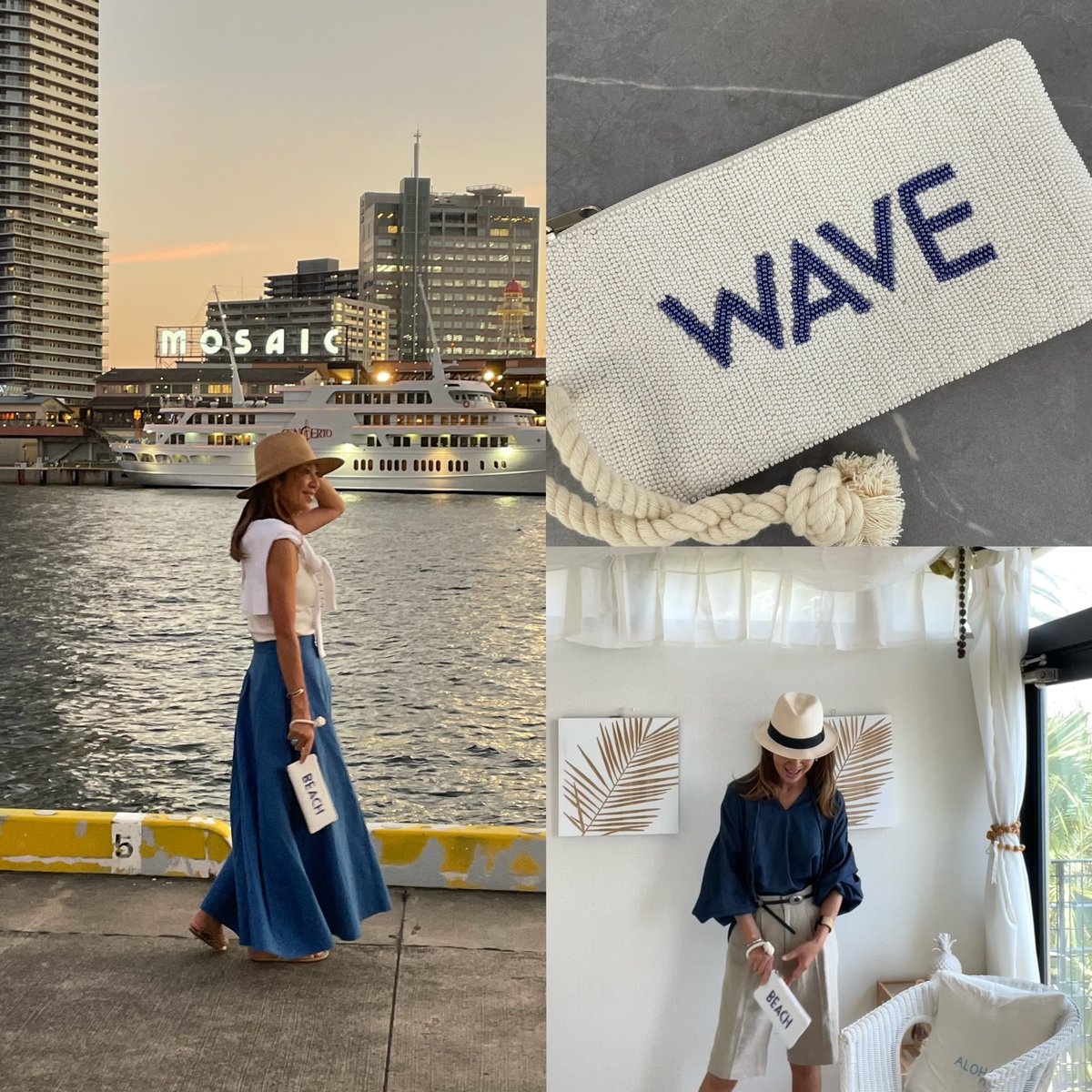 WAVEビーズポーチ | and Sea