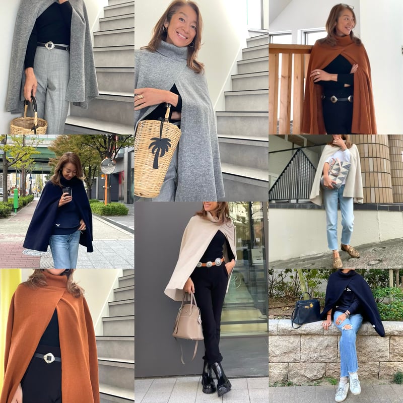 新品 未使用 セーブル/ウールニット　ポンチョ ニットポンチョ | and Sea