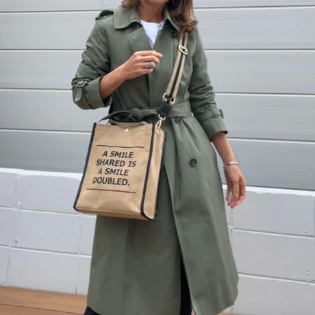 SMILEYリネントート　ストラップ付き