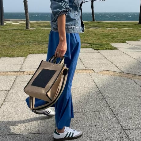 SMILEYリネントート　ストラップ付き