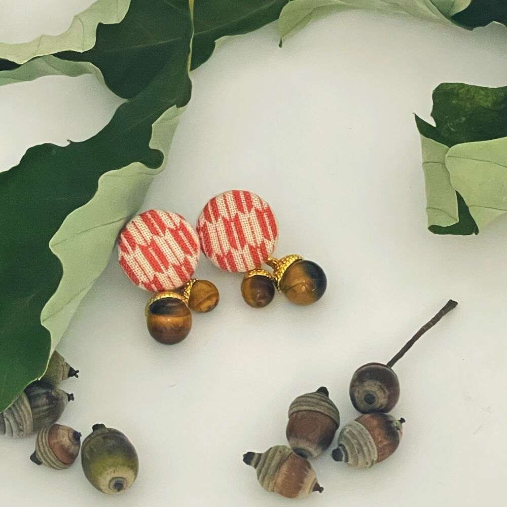 天然石どんぐりピアス　ケープアメジスト　③、ダイガーアイ　レッド imgrc0074316411.jpg