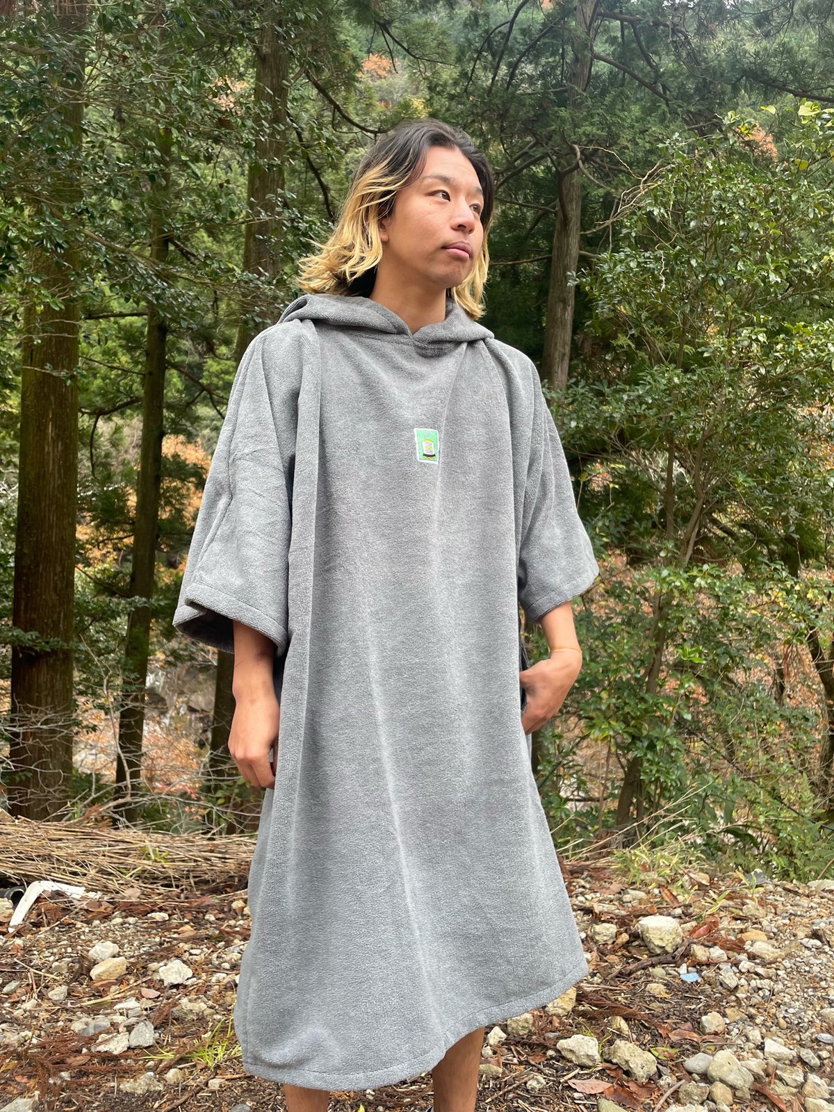 poncho- GRAY | ITADORI SAUNA