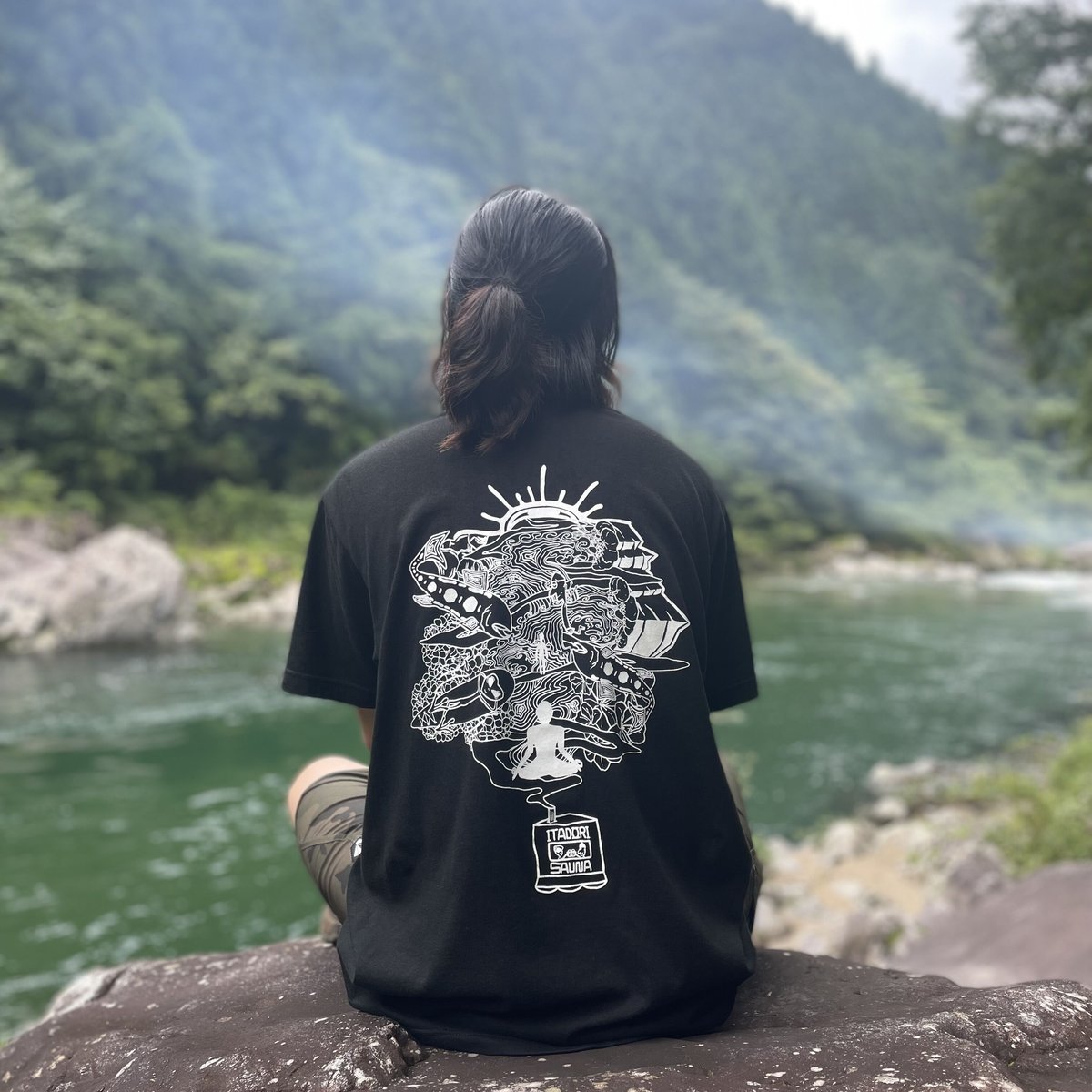 T shirt-『悟り』BLACK | ITADORI SAUNA