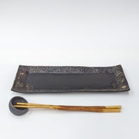 魚皿/長角皿/黒
