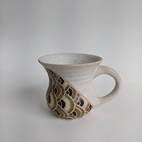 コーヒーカップ/青海波/白