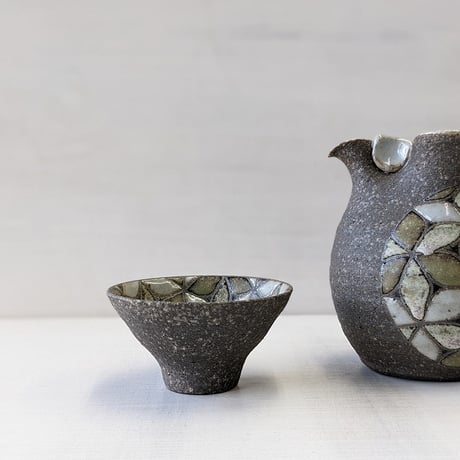 酒盃/炭化/麻の葉