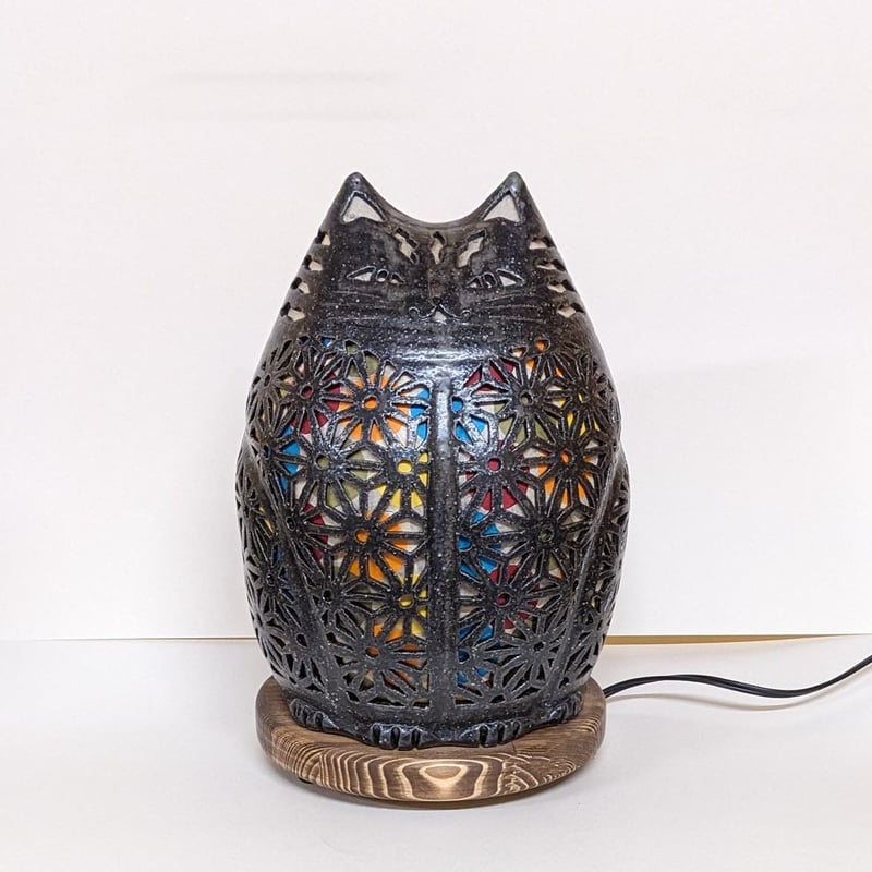 陶ランプ/黒猫/彩り | 太宰屋