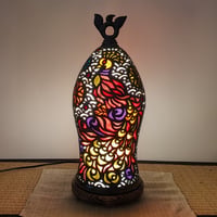 陶ランプ/鳳凰/釣鐘型/黒
