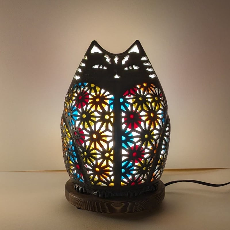 陶ランプ/黒猫/彩り | 太宰屋