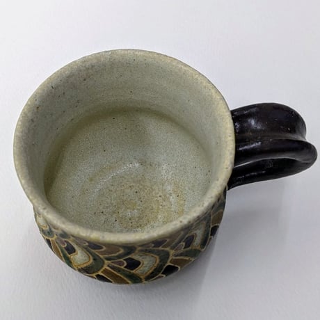 コーヒーカップ/釉彩/青海波