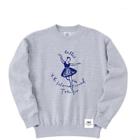 KK original  BALLET sweatshirt  Illustration by Izuru Aminaka (グレー×ロイヤルブルー)