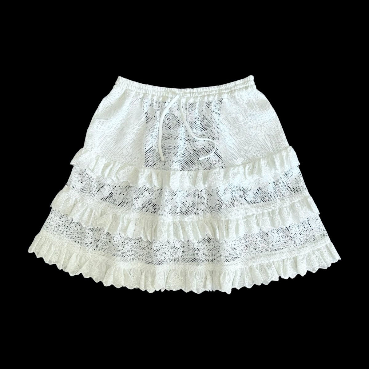 セザンヌ マルチボーダー レース ミニ スカート レースミニスカート ペチコート付き | MATILDA's STORE