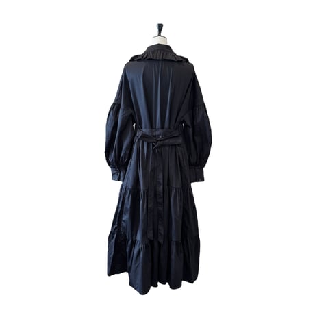 ショールカラーワンピース　BLACK