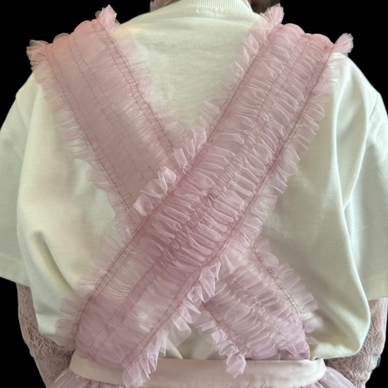 チュールシャーリングジャンパースカート PINK×SILVER チュールシャーリングジャンパースカート PINK×SILVER