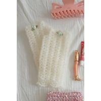 レースアームウォーマーの編みものキット ホワイト / Sheer Lace Arm Warmers Crochet Kit WHITE