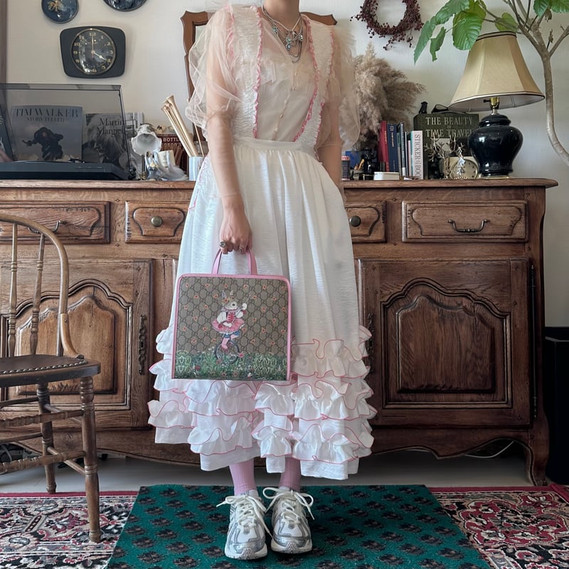 肩紐シャーリングジャンパースカート NO.001 WHITE | MATILDA's