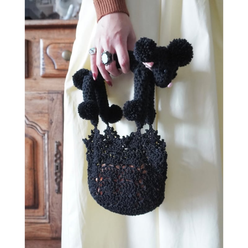 プードルハンドルレースバッグ編みものキット/ Poodle Handle Lace Bag