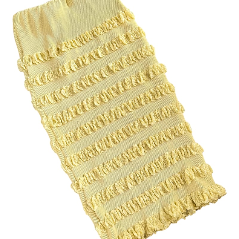 8月頃お届け予約商品】 マドレーヌプリーツのタイトスカートYELLOW  