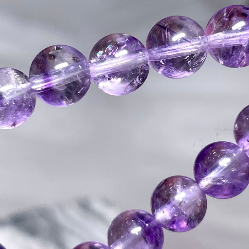アメジスト エレスチャル【紫骸骨水晶】ブレスレット◇天然石