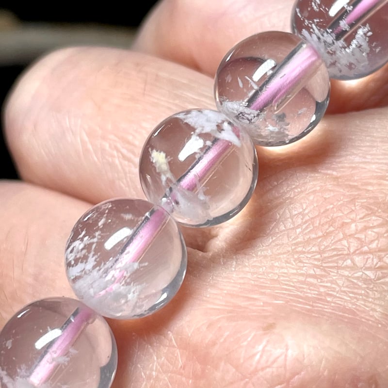 セリサイトイン ローズクォーツ】ブレスレット◇天然石