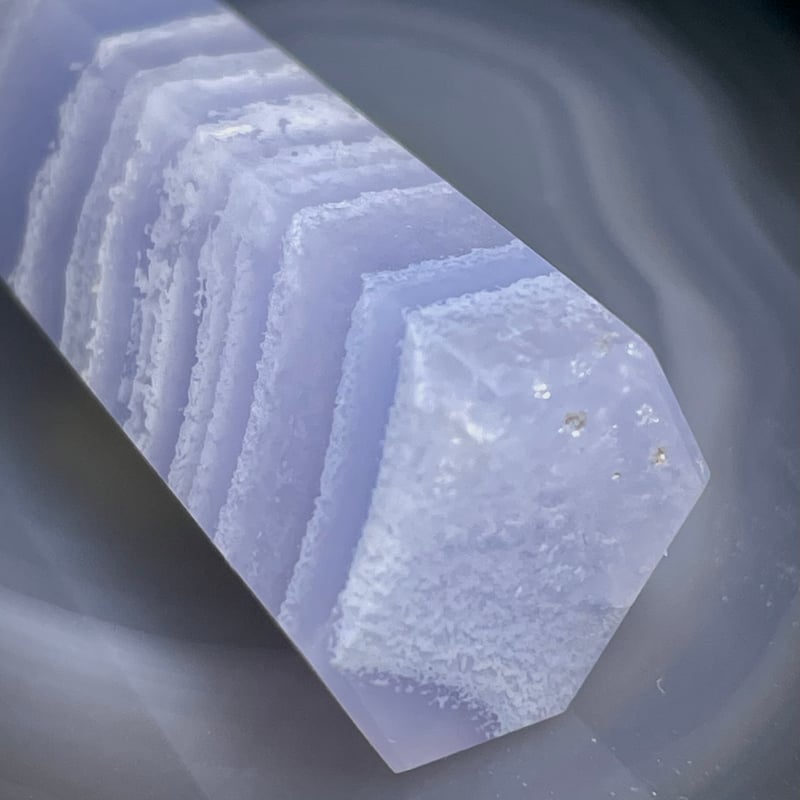 ブルーレースアゲート【空色縞瑪瑙】タワー◇六角柱ポイント◇天然石