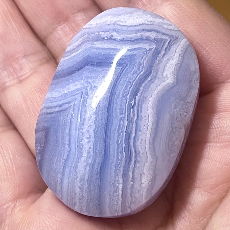 ブルーレースアゲート【空色縞瑪瑙】パーム◇天然石◇パワーストーン