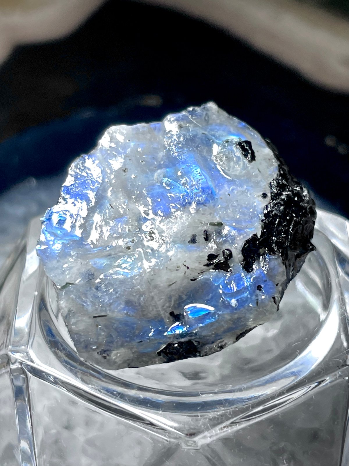 天然石　ブルーグレイ　大きめな　パワーストーン ブルームーンストーン【原石】天然石◇パワーストーン