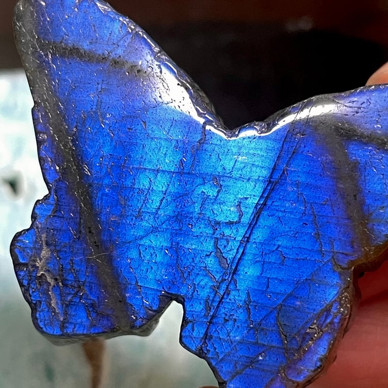 ラブラドライト】蝶々◇彫刻◇カービング◇天然石◇パワーストーン