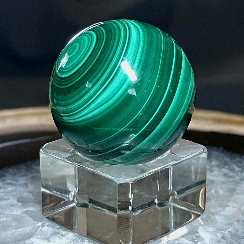 マラカイト　丸玉　スフィア　天然石 マラカイト 丸玉 スフィア 30mm 送料無料 一点物 141-3528