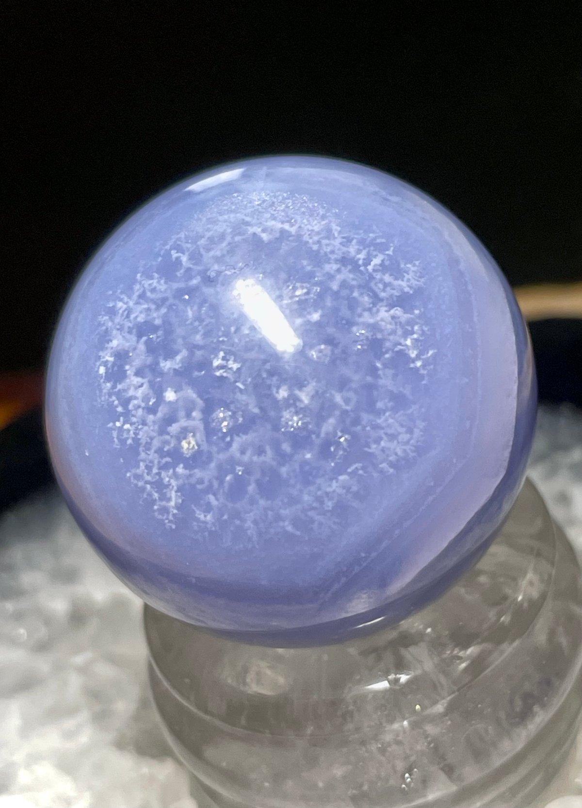 高品質☆ブルーレースアゲート【空色縞瑪瑙】スフィア○丸玉 高品質☆ブルーレースアゲート【空色縞瑪瑙】スフィア○丸玉