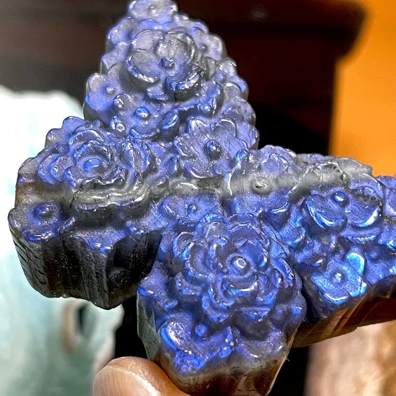 ラブラドライト】蝶々◇彫刻◇カービング◇天然石◇パワーストーン