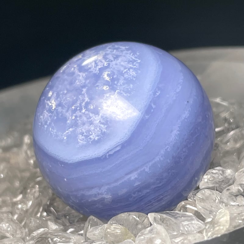 ☆商談中☆ 天然.ブルーレースアゲート.(空色縞瑪瑙)