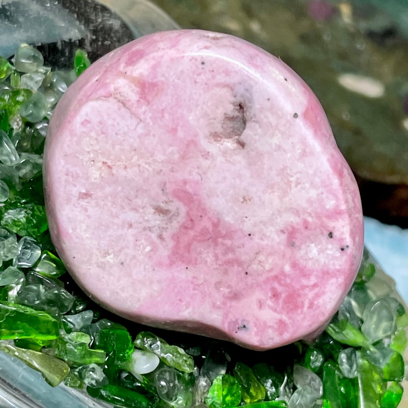 ロードナイト【薔薇輝石】眠り猫◇置物◇天然石◇パワーストーン