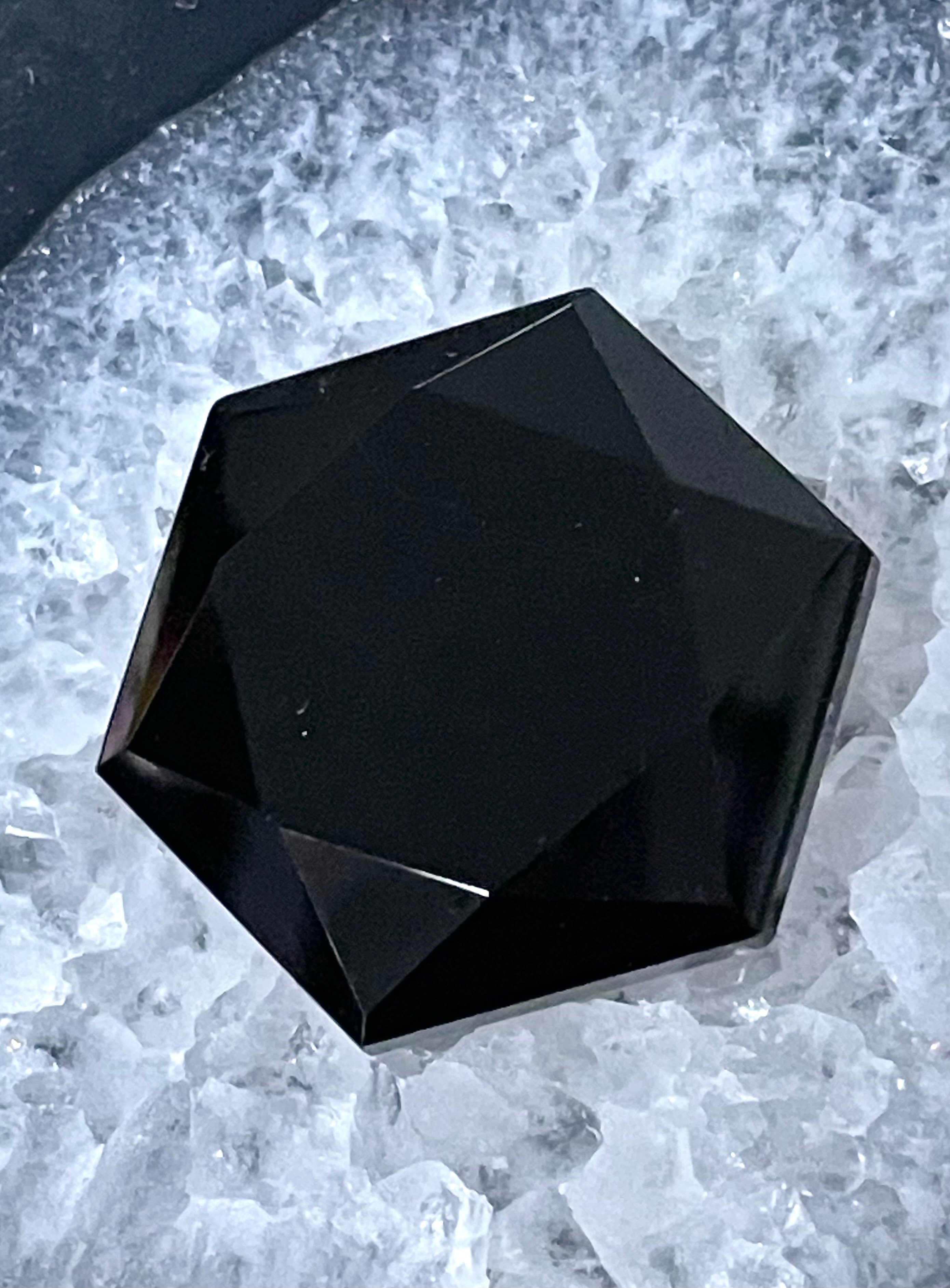 モリオン【黒水晶】六芒星◇ヘキサゴン型◇タンブル◇天然石
