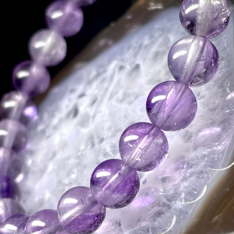 アメジスト エレスチャル【紫骸骨水晶】ブレスレット◇天然石
