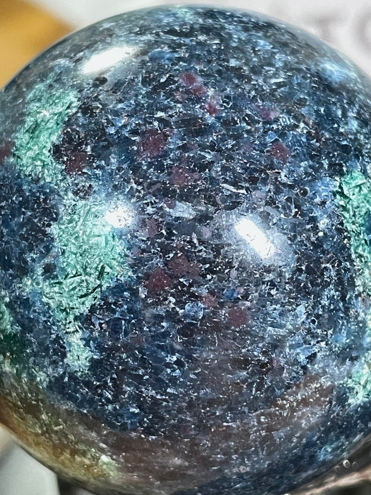 ルビーインカイヤナイト【フックサイト共生】丸玉○スフィア○天然石