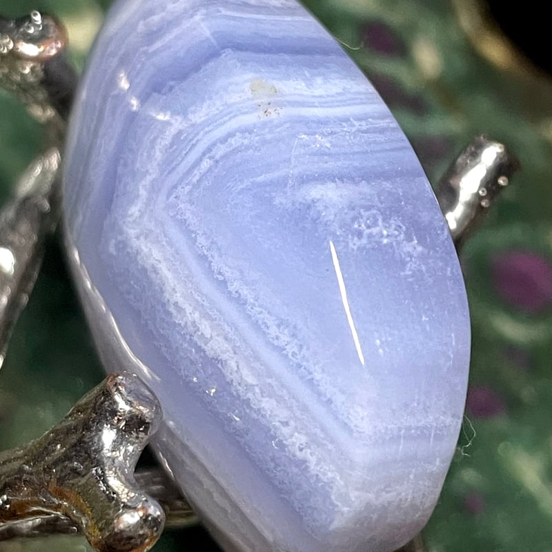 ブルーレースアゲート【空色縞瑪瑙】パーム◇天然石◇パワーストーン