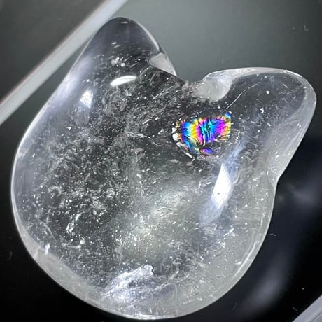 水晶【クリアクオーツ】猫顔◆オブジェ◆天然石◆パワーストーン